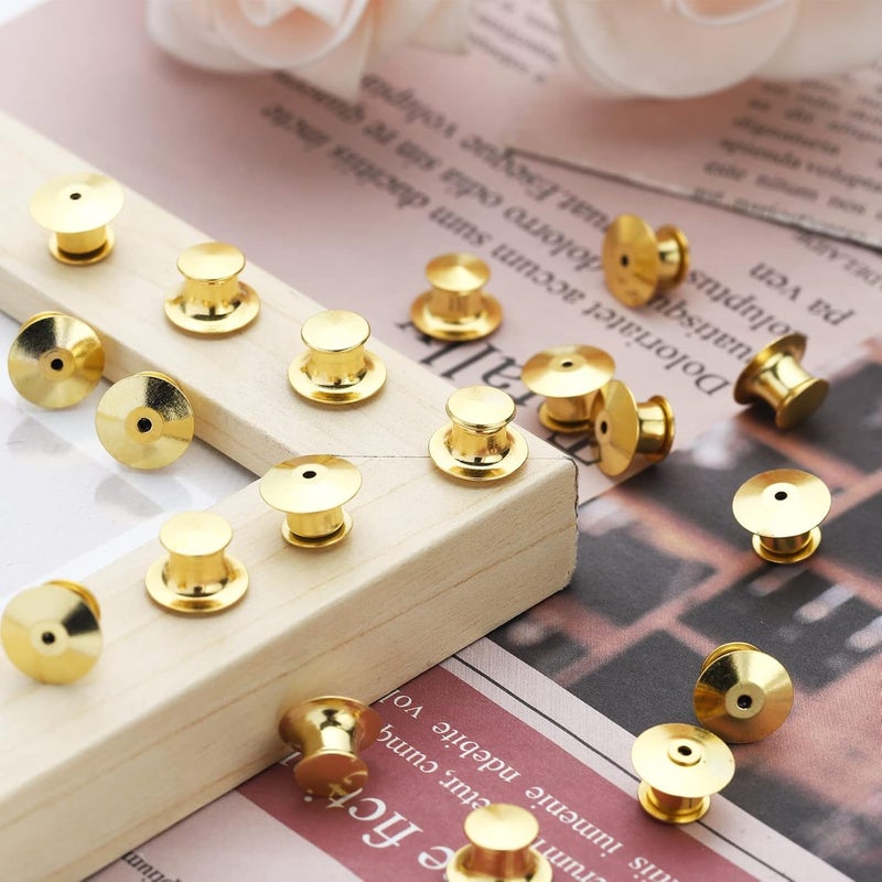 SUBANG 40 Pieces Metal Pin Backs Locking Pin Keepers Locking Clasp with Storage Case - Image 4